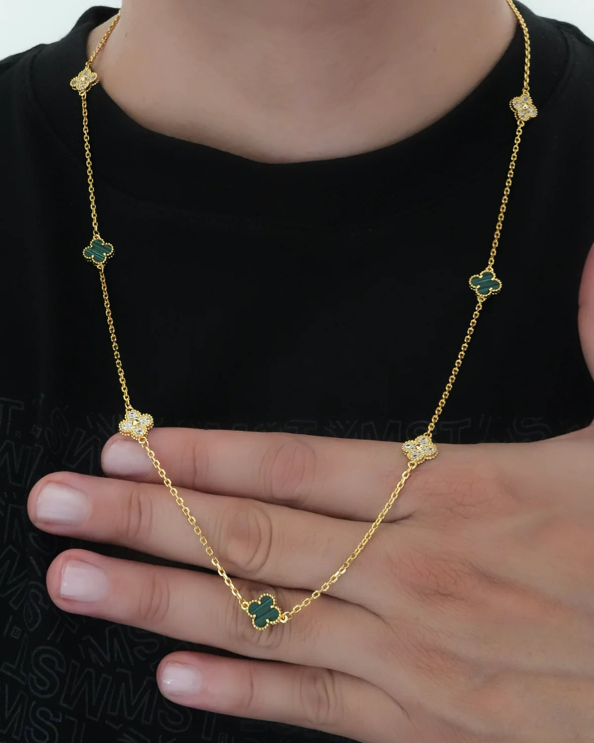 COLLAR TRÉBOL SMALL VERDE CRISTAL 65CM ID: 5130