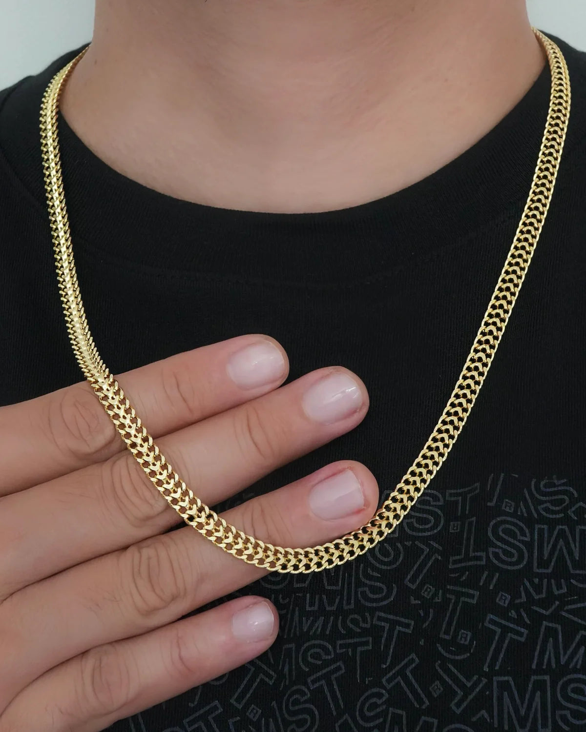 CADENA CUBANA DOBLE CARRIL 6MM 60CM ID: 5132