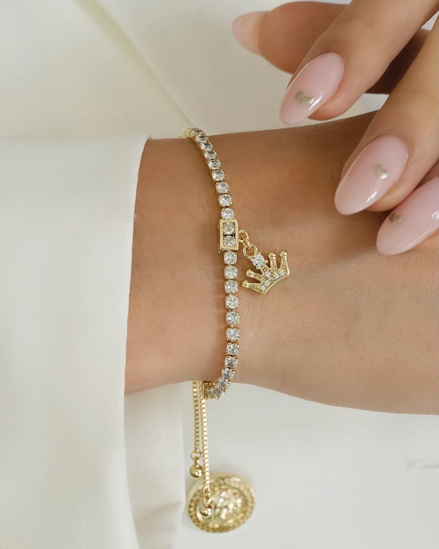 PULSERA TINA REINA GOLD CRISTAL AJUSTABLE ID: 5160