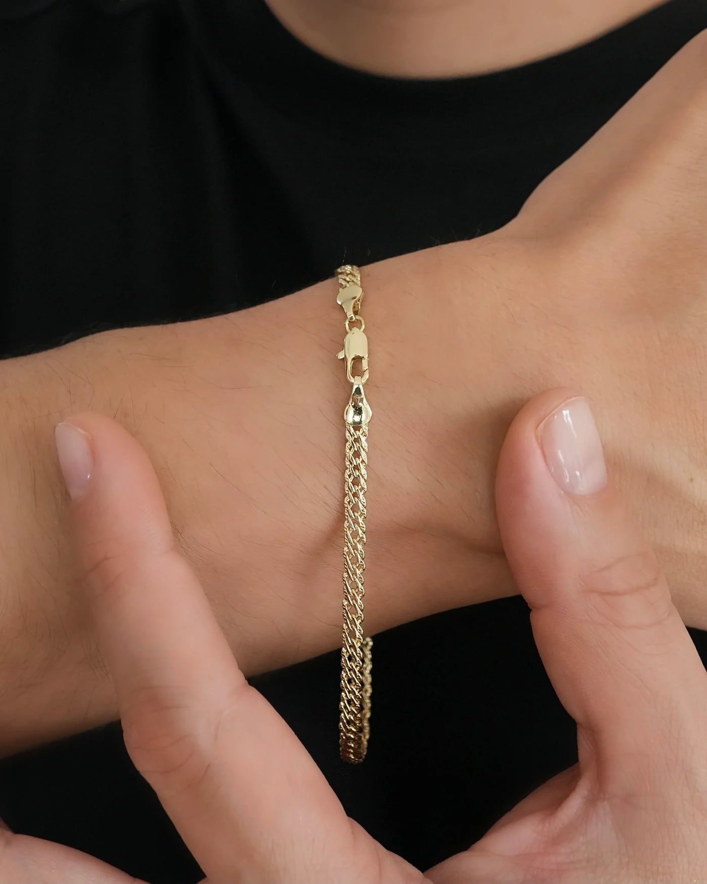 PULSERA CUBANA CRUZADA 21CM ID: 5167