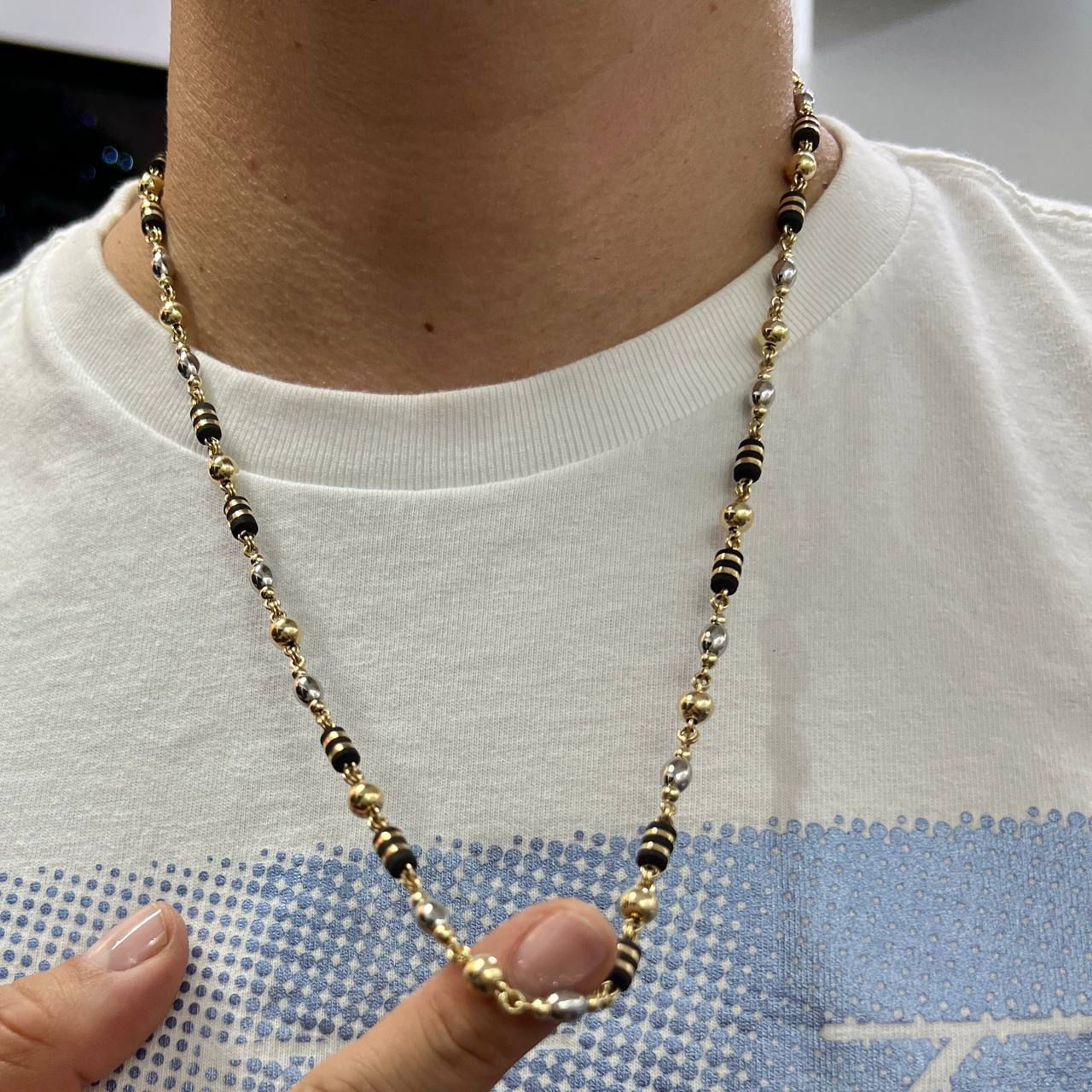 CADENA ESPECIAL BARRIL OVALO DORADO 60CM ID: 02042533