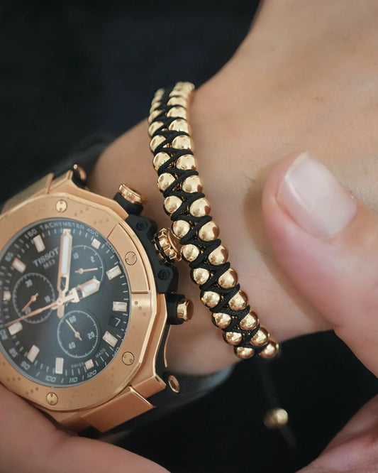 BRAZALETE B5MM LAMINADA TEJIDO ZIGZAG NEGRO ID: 3648