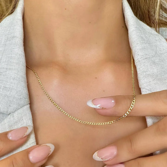 CADENA CUBANA PLANA 2MM 50CM ID: 4081