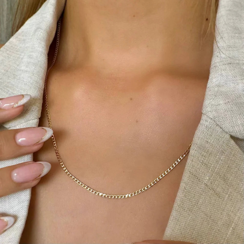 CADENA CUBANA PLANA 2MM 50CM ID: 4081