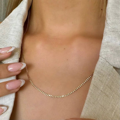 CADENA CUBANA PLANA 2MM 50CM ID: 4081