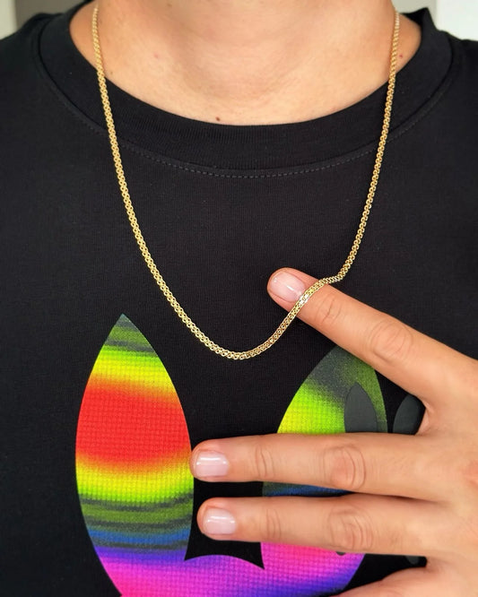 CADENAS TEJIDO CHINO 3MM 60CM ROSADO ID: 4362