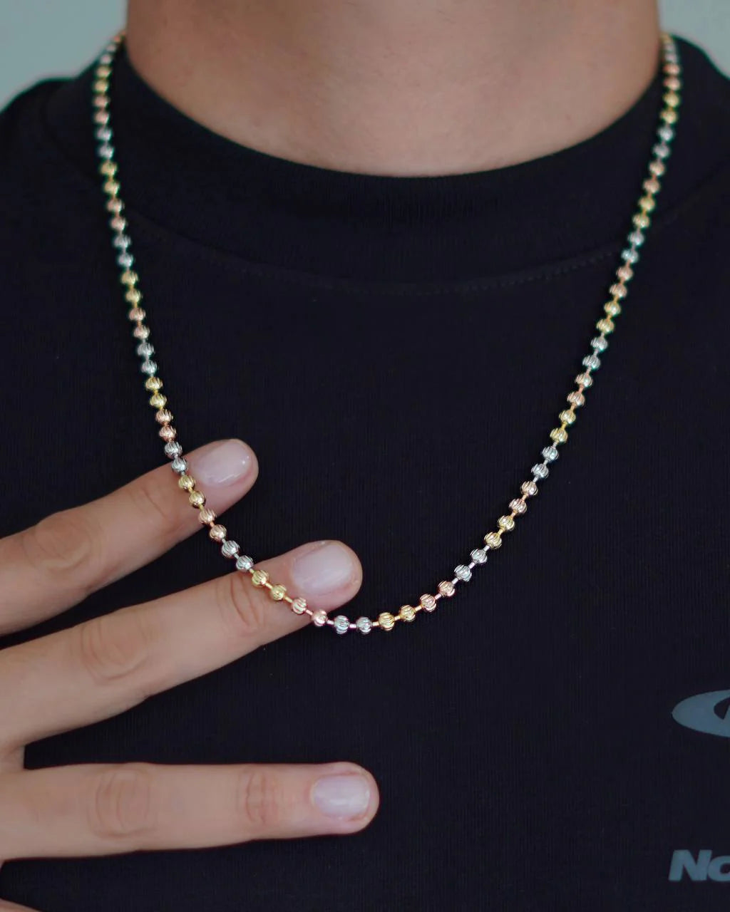 CADENA MILITAR FACETADA 3 OROS 3.5MM 60CM ID: 4451