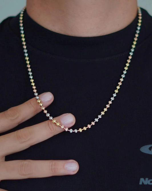 CADENA MILITAR FACETADA 3 OROS 3.5MM 60CM ID: 4451