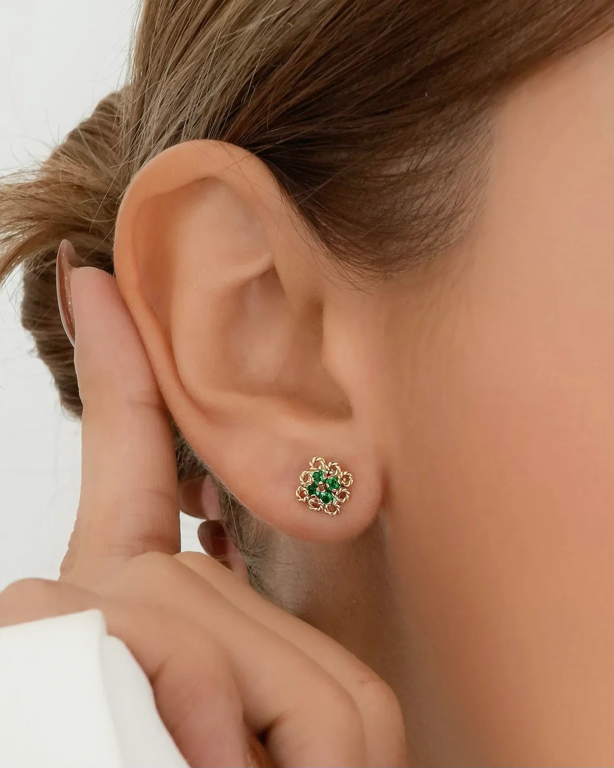 TOPO FILIGRANA VERDE ESMERALDA ROSCA DE SEGURIDAD ID: 5030