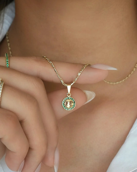 DIJE FE REDONDO VERDE ESMERALDA ID: 5195