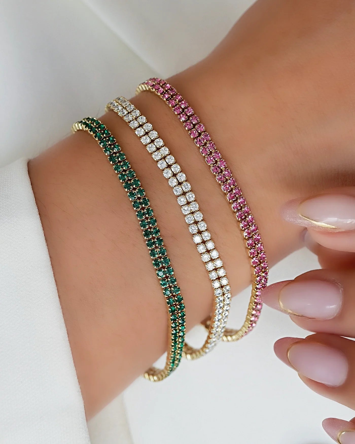 PULSERA TENIS DOBLE CARRIL 17CM + 2CM ID: 5264