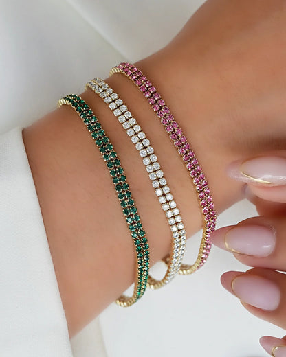 PULSERA TENIS DOBLE CARRIL 17CM + 2CM ID: 5264