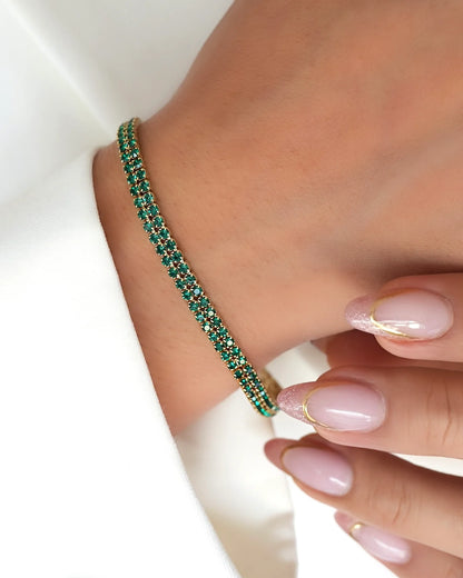 PULSERA TENIS DOBLE CARRIL 17CM + 2CM ID: 5264