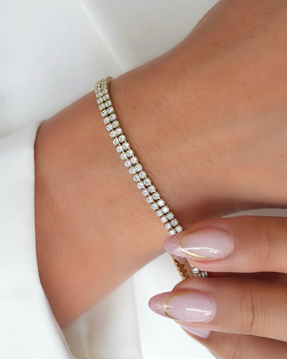 PULSERA TENIS DOBLE CARRIL 17CM + 2CM ID: 5264