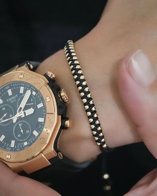 BRAZALETE ROYAL GOLD NEGRO ID: 829